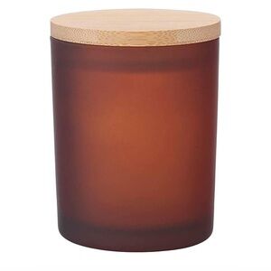 2 - Teensery 8 oz Matte Glass Jar with Bamboo Lid Suitable for Candle Making NEW